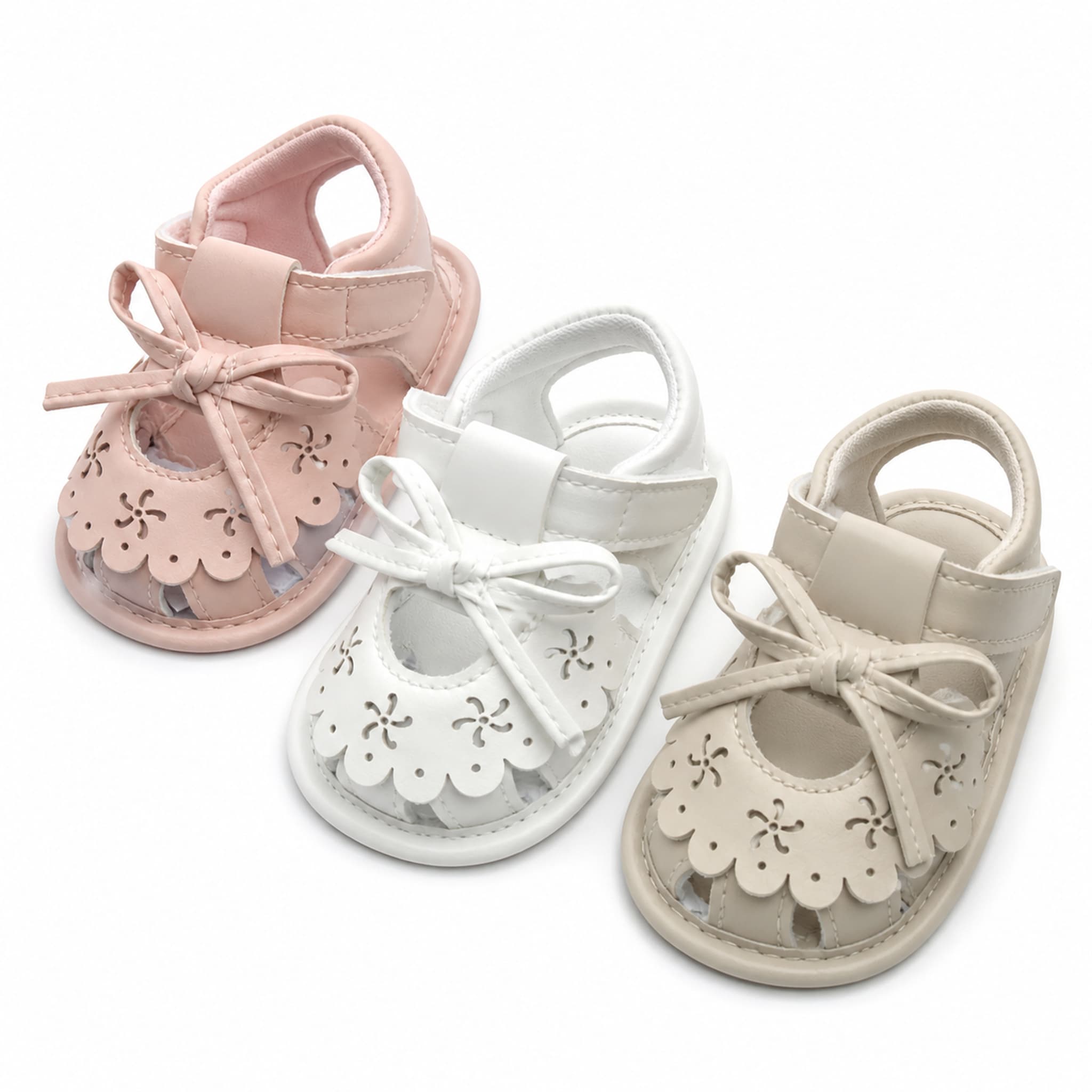 Petal Bow First-Step Sandals
