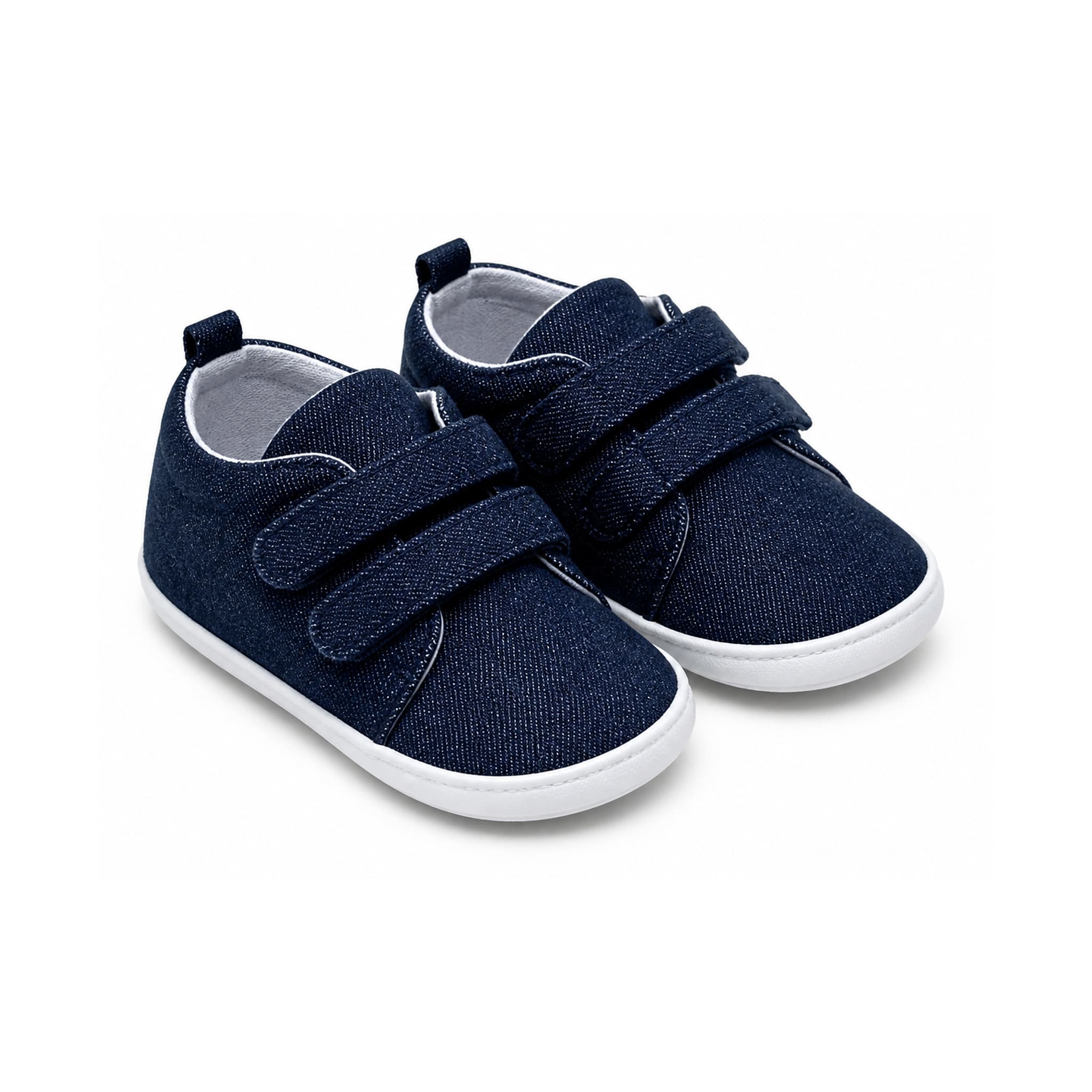 Denim Double-Strap First Walkers