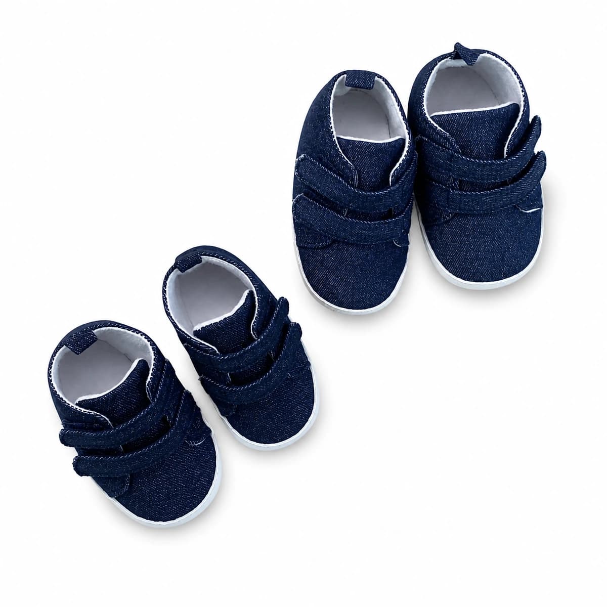 Denim Double-Strap First Walkers