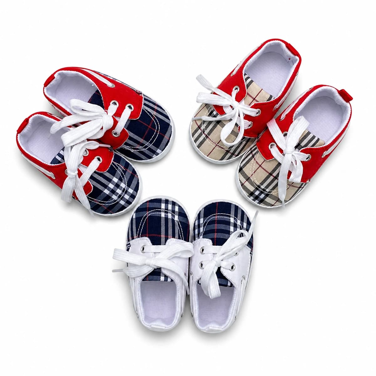 Tartan High-Top Canvas Shoes