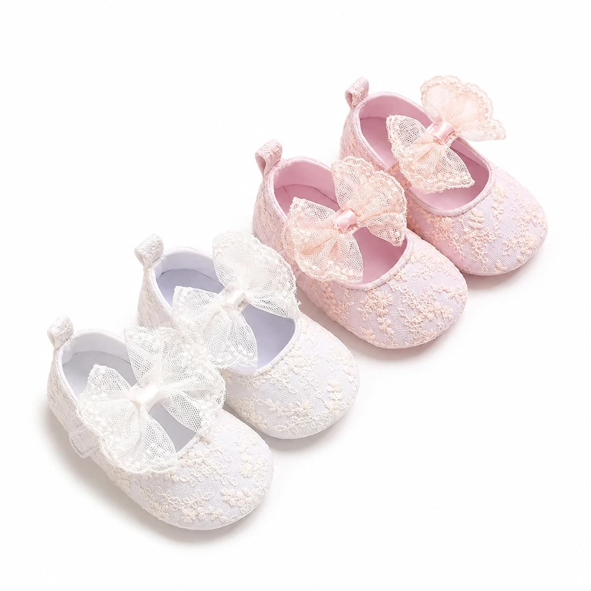 Lace Whisper Bow Soft-Sole Flats